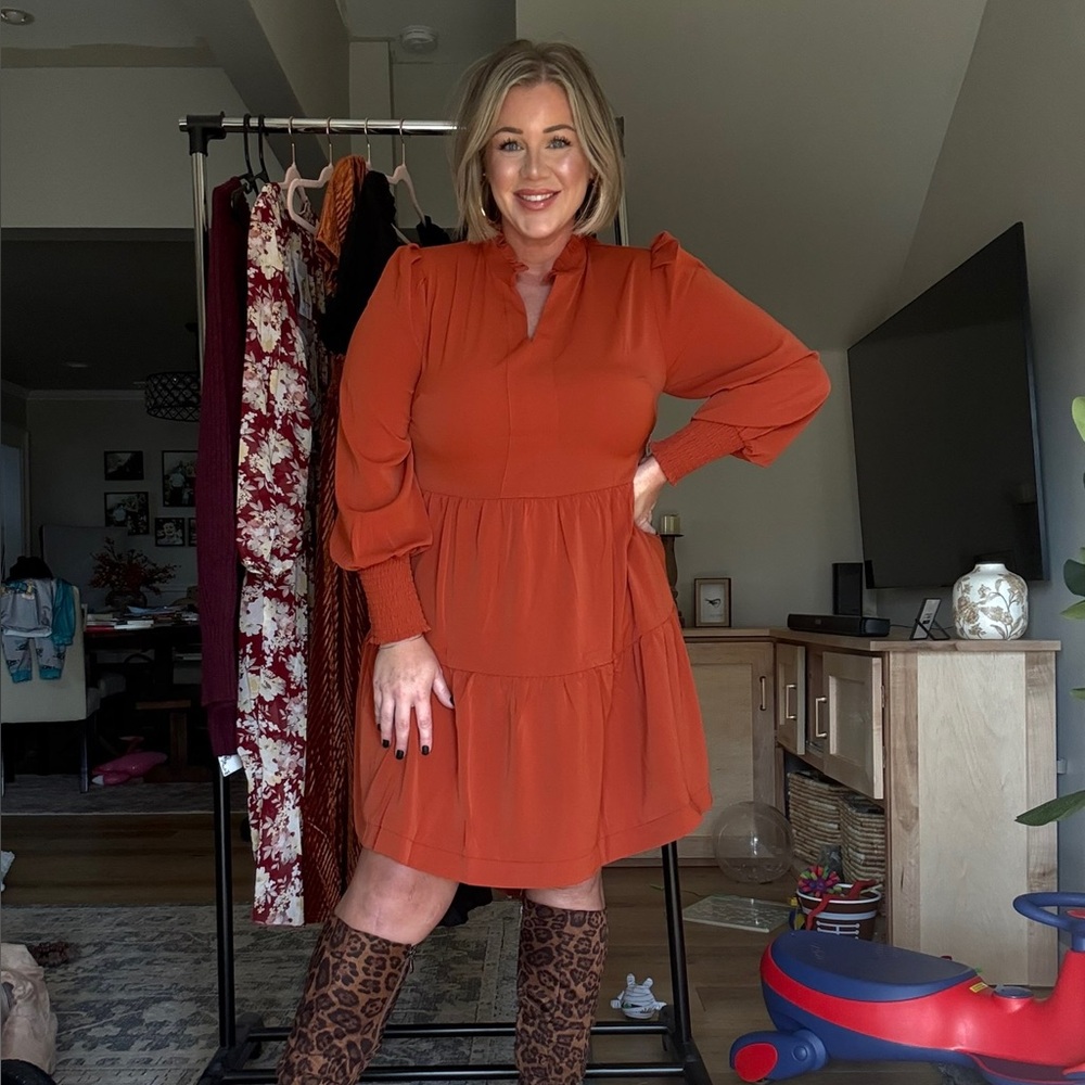 Elegant Rust Dress